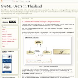 SysML Users in Thailand: A Common Misunderstanding in Using Connectors