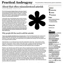 About that often misunderstood asterisk – Practical Androgyny