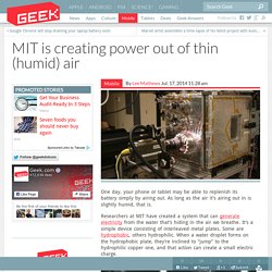 MIT is creating power out of thin (humid) air