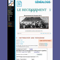 Généalogie - Recensement 1911