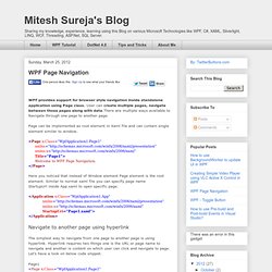 Mitesh Sureja's Blog: WPF Page Navigation