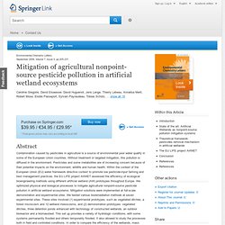Environmental Chemistry Letters Volume 7, Number 3 / septembre 2009 Mitigation of agricultural nonpoint-source pesticide polluti