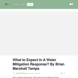 What to Expect in A Water Mitigation Response? By Brian Marshall Tampa
