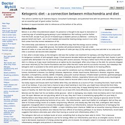 Ketogenic diet - a connection between mitochondria and diet - DoctorMyhill