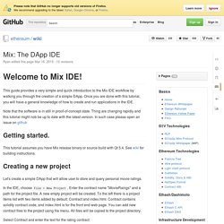 Ethereum Mix: DApp IDE [W]