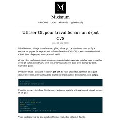 Utiliser Git pour travailler sur un dépot CVS