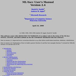 ML-Yacc User's Manual Version 2.4
