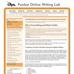 OWL MLA Formatting and Style Guide