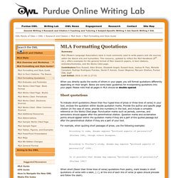 MLA Formatting and Style Guide