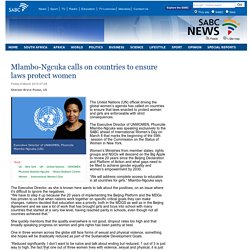 Mlambo-Ngcuka calls on countries to ensure laws protect women :Friday 6 March 2015