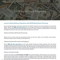 Invest in Retail Software Solutions with MMN Retail Store Financing
