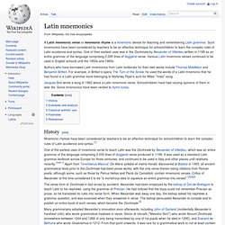 Latin mnemonics