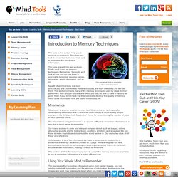 Memory Improvement Techniques - Improve Your Memory with MindTools
