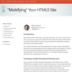 "Mobifying" Your HTML5 Site