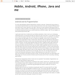Android and its Fragmentation