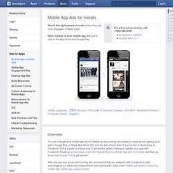Mobile App Install Ads Tutorial - Développeurs Facebook