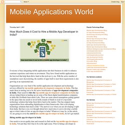 Mobile Applications World: How Much Does it Cost to Hire a Mobile App Developer in India?