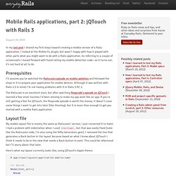 Mobile Rails applications, part 2: jQTouch with Rails 3