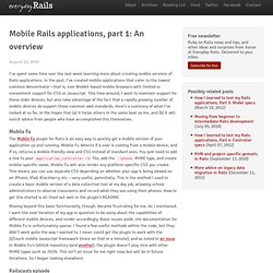 Mobile Rails applications, part 1: An overview