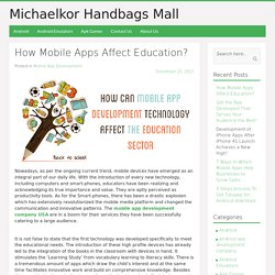 How Mobile Apps Affect Education?