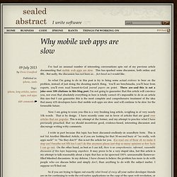 Why mobile web apps are slow