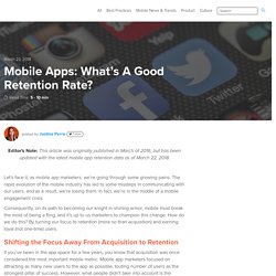 Mobile Apps: What’s A Good Retention Rate?