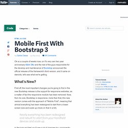 Mobile First With Bootstrap 3