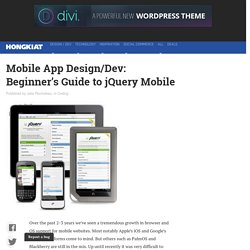 Mobile App Design/Dev: Beginner’s Guide to jQuery Mobile