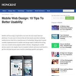 Mobile Web Design: 10 Tips To Better Usability