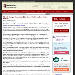 Mobile Design: Content and the Great Web-based vs. Native Debate