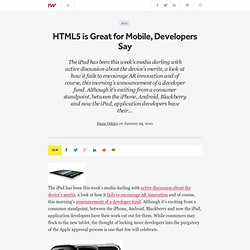 HTML5 is Great for Mobile, Developers Say - ReadWriteStart