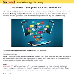 4 Mobile App Development in Canada Trends of 2021