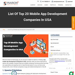 Mobile App Development Companies In USA