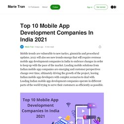 Top 10 Mobile App Development Companies in India 2021