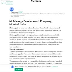 Mobile App Development Company, Mumbai India – D’Design Studio