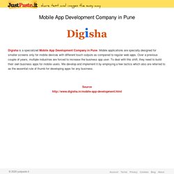 Mobile App Development Company in Pune