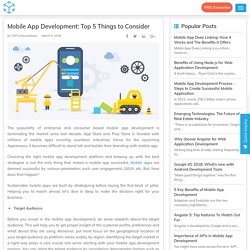 Mobile App Development: Top 5 Things to Consider