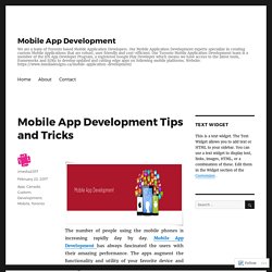 Mobile App Development Tips and Tricks – Mobile App Development