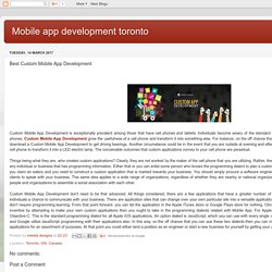 Mobile app development toronto: Best Custom Mobile App Development