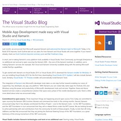 Mobile App Development made easy with Visual Studio and Xamarin