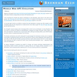Mobile Web API Evolution