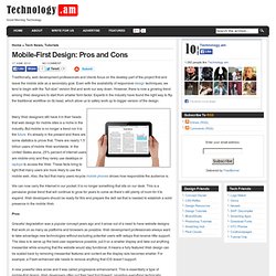 Mobile-First Design: Pros and Cons