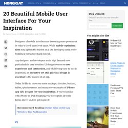 20 Mobile User Interface Design for Your Inspiration