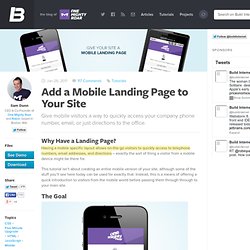 Add a Mobile Landing Page to Your Site