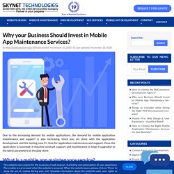 Mobile Application Maintenance Plan - Skynet Technologies