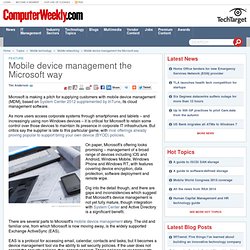 Mobile device management the Microsoft way
