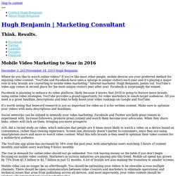 Mobile Video Marketing to Soar in 2016