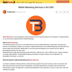 Mobile Marketing Services in the USA