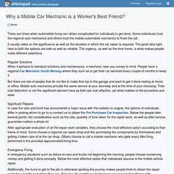 Why a Mobile Car Mechanic is a Worker's Best Friend?