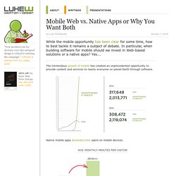 Mobile Web vs. Native Apps or Why You Want Both